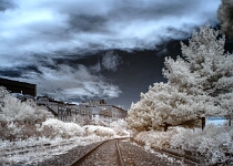 Montreal, Lachine Canal, Silophone, IR 027 8 9 tonemapped edit  Looking Towards Old Montreal in IR : Infrared, HDR, Montreal
